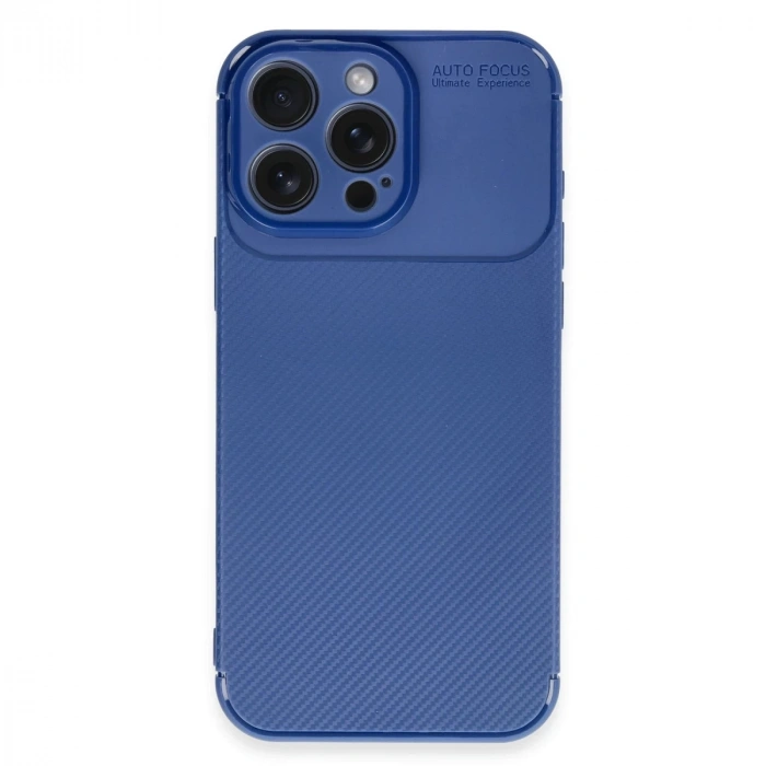 İphone 16 Pro Max Kılıf Auto Focus Karbon Kapak - Lacivert