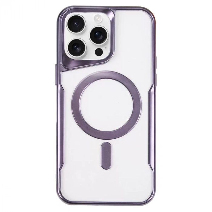 İphone 16 Pro Max Kılıf Boyi Magsafe Silikon Kapak - Derin Mor