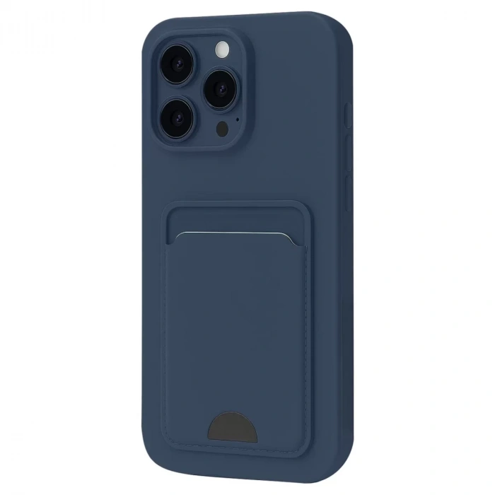 İphone 16 Pro Max Kılıf Kelvin Kartvizitli Silikon - Lacivert