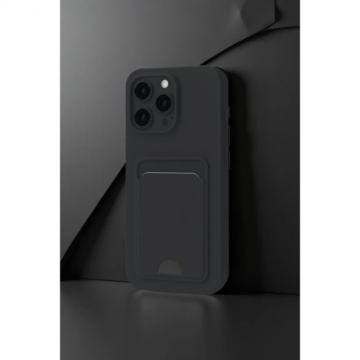 İphone 16 Pro Max Kılıf Kelvin Kartvizitli Silikon - Lacivert