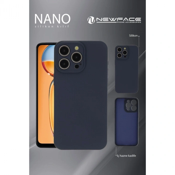 İphone 16 Pro Max Kılıf Nano İçi Kadife Silikon - Lacivert