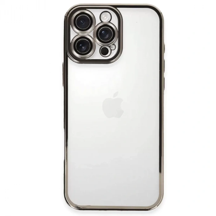 İphone 16 Pro Max Kılıf Razer Lensli Silikon - Titanyum Gri