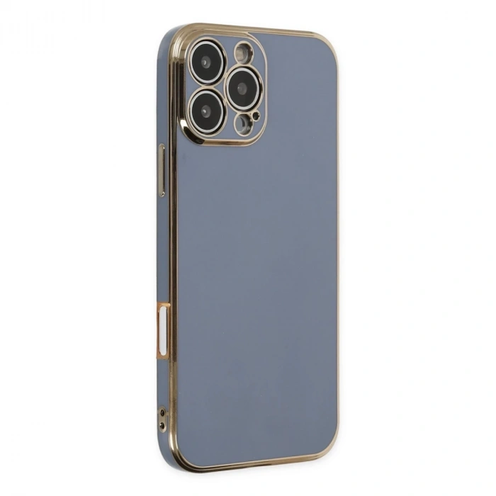 İphone 16 Pro Max Kılıf Volet Silikon - Mavi