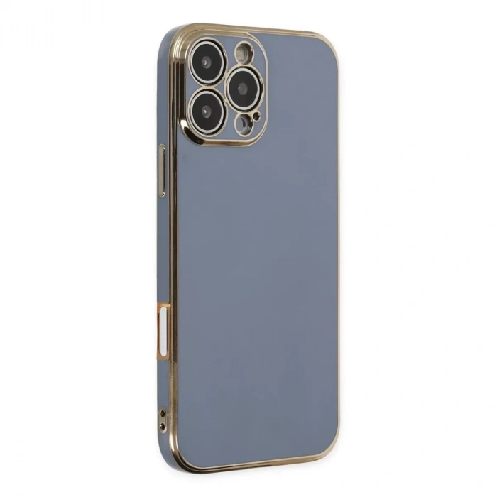 İphone 16 Pro Max Kılıf Volet Silikon - Mavi