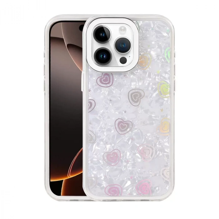 İphone 16 Pro Max Lumi Desenli Kapak - Beyaz