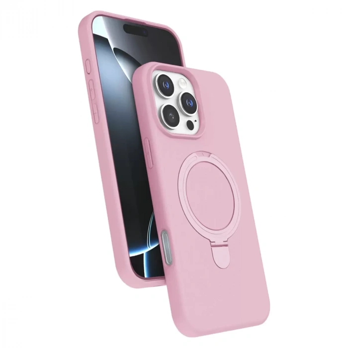 İphone 16 Pro Max Regal Magsafe Standlı Kapak - Açık Pembe