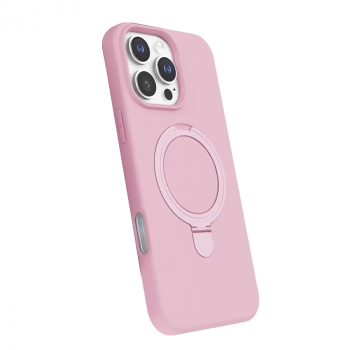 İphone 16 Pro Max Regal Magsafe Standlı Kapak - Açık Pembe