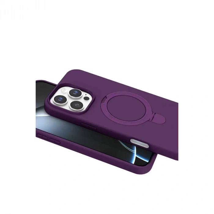 İphone 16 Pro Max Regal Magsafe Standlı Kapak - Derin Mor