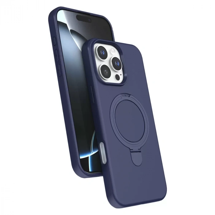 İphone 16 Pro Max Regal Magsafe Standlı Kapak - Lacivert