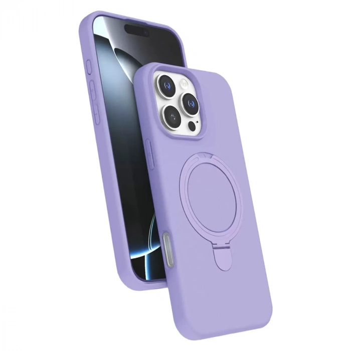 İphone 16 Pro Max Regal Magsafe Standlı Kapak - Lila