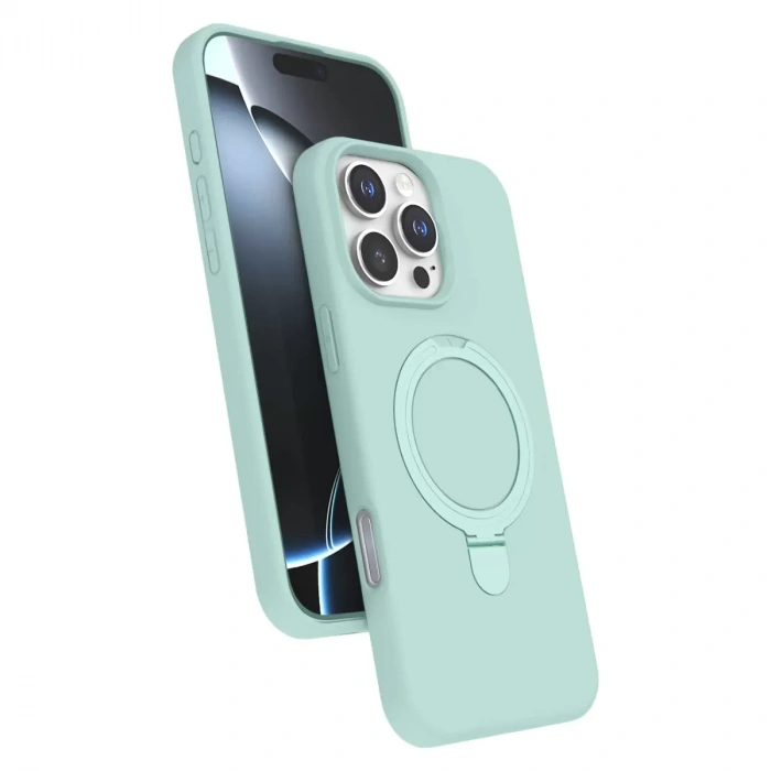İphone 16 Pro Max Regal Magsafe Standlı Kapak - Su Yeşili