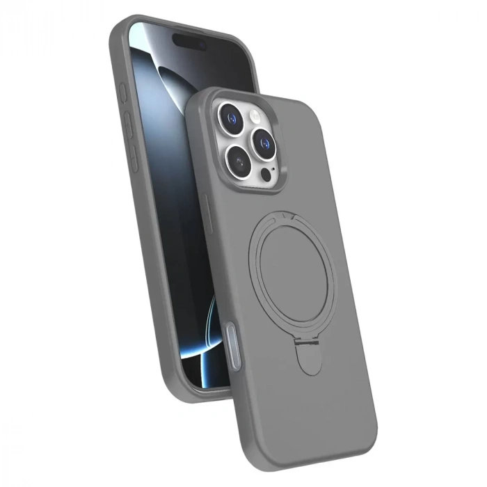 İphone 16 Pro Max Regal Magsafe Standlı Kapak - Titan Gri