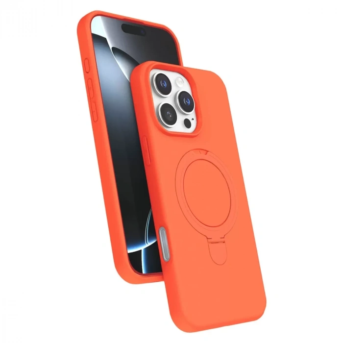 İphone 16 Pro Max Regal Magsafe Standlı Kapak - Turuncu