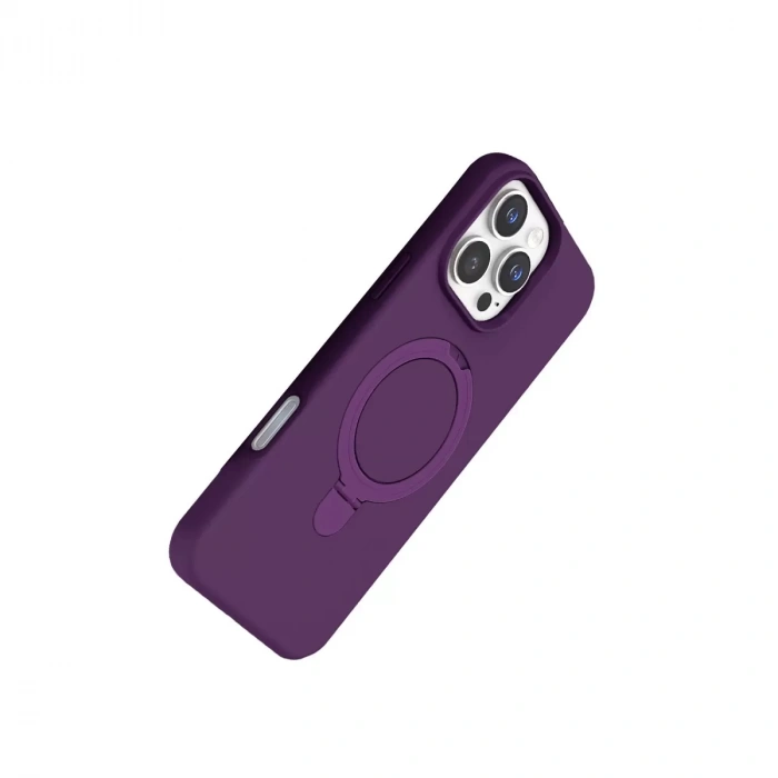 İphone 16 Pro Regal Magsafe Standlı Kapak - Derin Mor