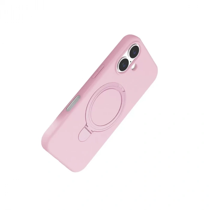 İphone 16 Regal Magsafe Standlı Kapak - Açık Pembe