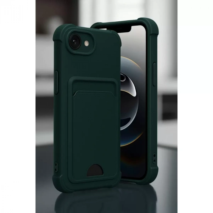 İphone 16e Kelvin Kartvizitli Silikon - Koyu Yeşil