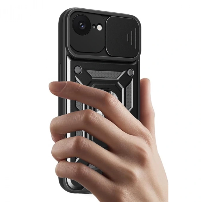 İphone 16e Kılıf Pars Lens Yüzüklü Silikon - Yeşil