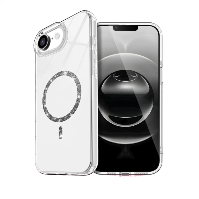 İphone 16e Live Diamond Magsafe Kapak - Şeffaf