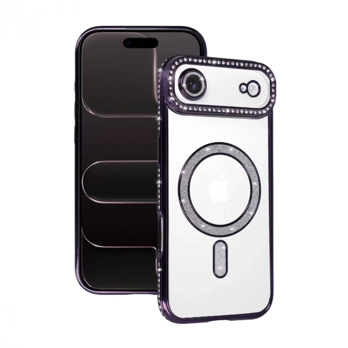 İphone 17 Air Joke Simli Magneticsafe Kılıf - Derin Mor