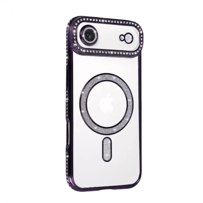 İphone 17 Air Joke Simli Magneticsafe Kılıf - Derin Mor