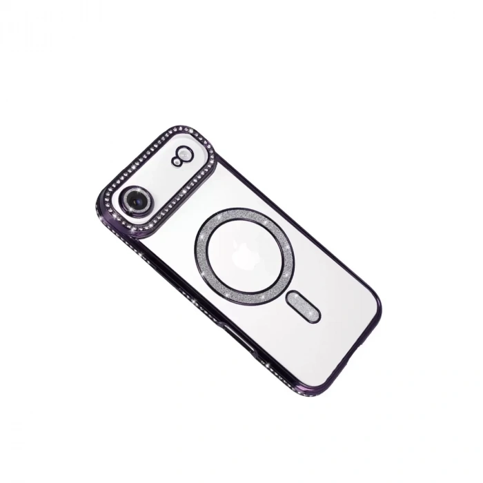 İphone 17 Air Joke Simli Magneticsafe Kılıf - Derin Mor