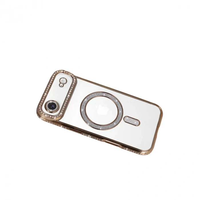 İphone 17 Air Joke Simli Magneticsafe Kılıf - Gold