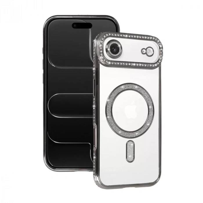 İphone 17 Air Joke Simli Magneticsafe Kılıf - Gümüş