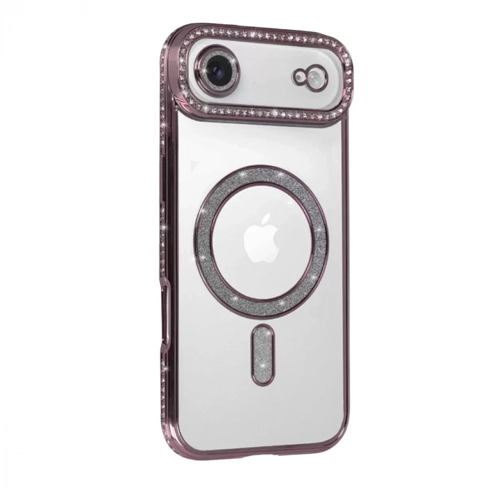 İphone 17 Air Joke Simli Magneticsafe Kılıf - Pembe