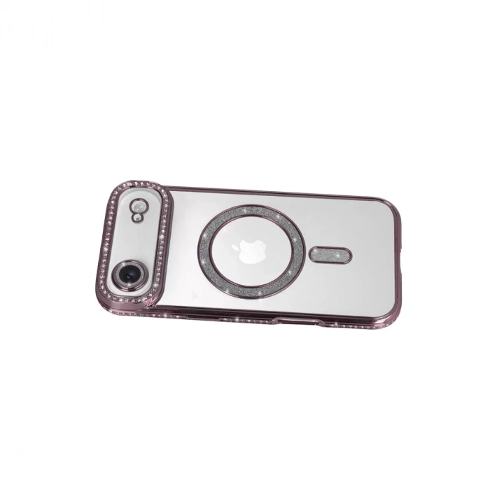 İphone 17 Air Joke Simli Magneticsafe Kılıf - Pembe