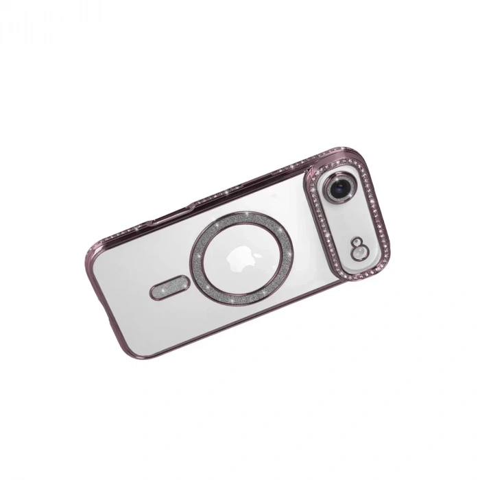 İphone 17 Air Joke Simli Magneticsafe Kılıf - Pembe