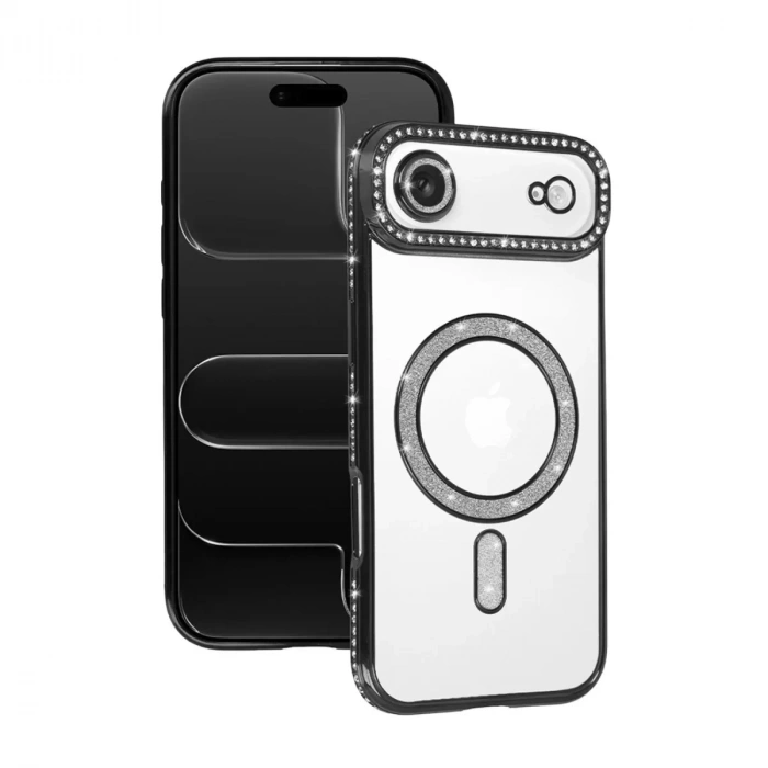 İphone 17 Air Joke Simli Magneticsafe Kılıf - Siyah