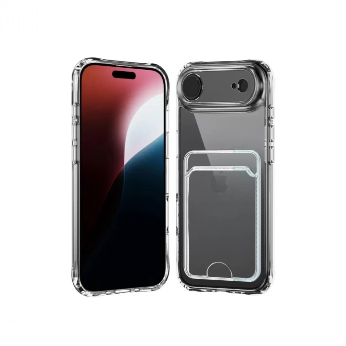 İphone 17 Air Kart Şeffaf Silikon - Şeffaf