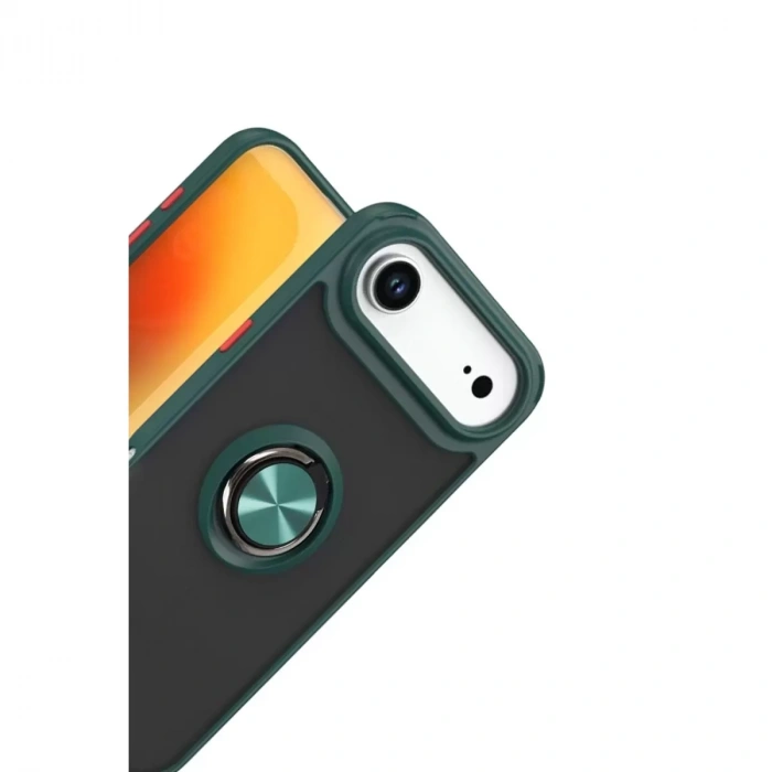 İphone 17 Air Montreal Yüzüklü Silikon Kapak - Yeşil