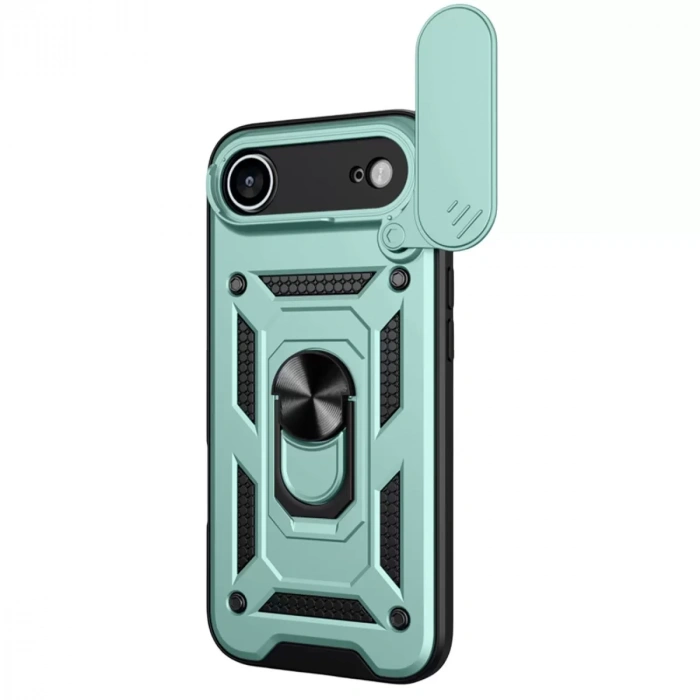 İphone 17 Air Pars Lens Yüzüklü Silikon - Yeşil