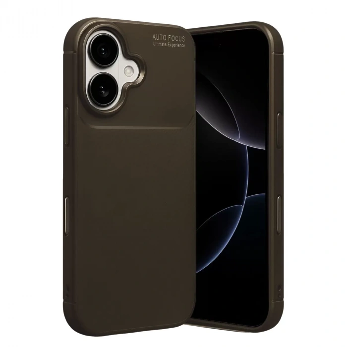 İphone 17 Auto Focus Karbon Kapak - Kahverengi
