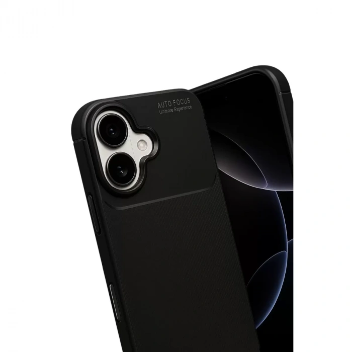 İphone 17 Auto Focus Karbon Kapak - Siyah