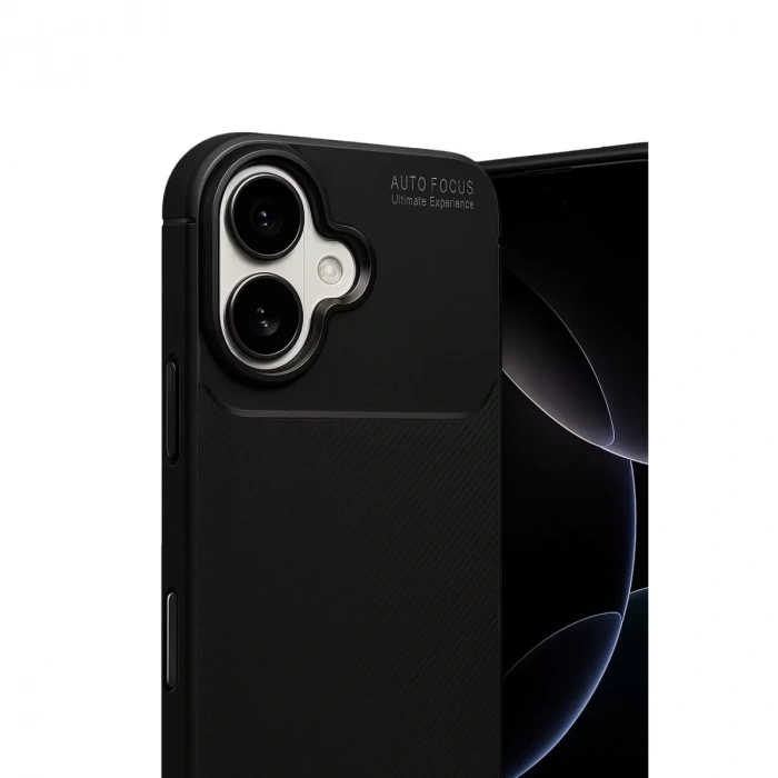 İphone 17 Auto Focus Karbon Kapak - Siyah