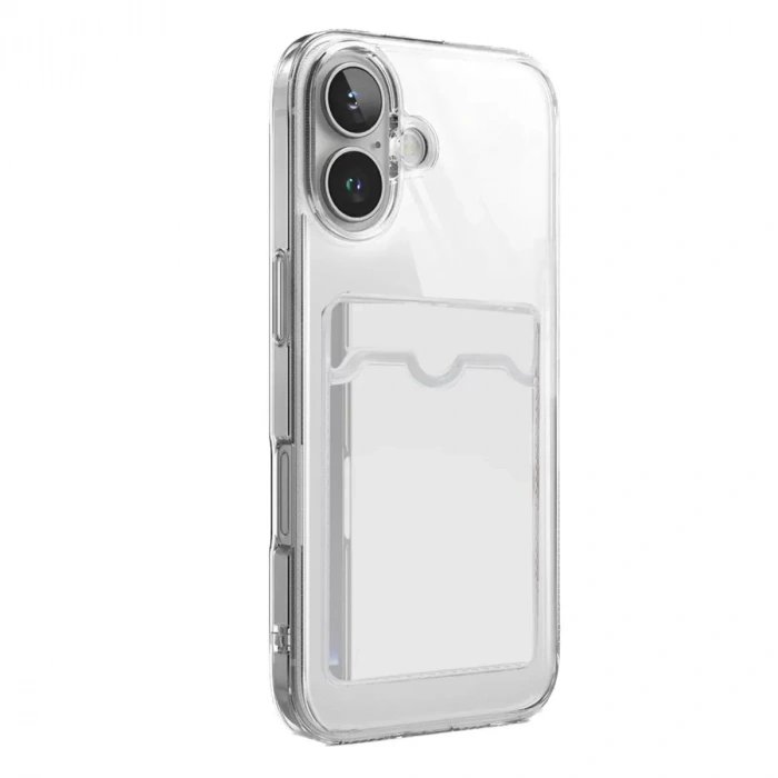 İphone 17 Kart Şeffaf Silikon - Şeffaf