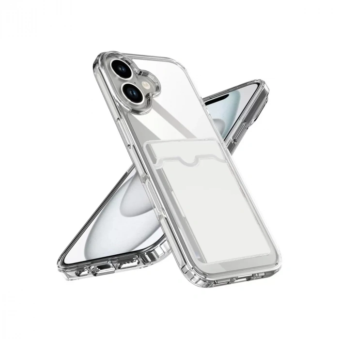 İphone 17 Kart Şeffaf Silikon - Şeffaf
