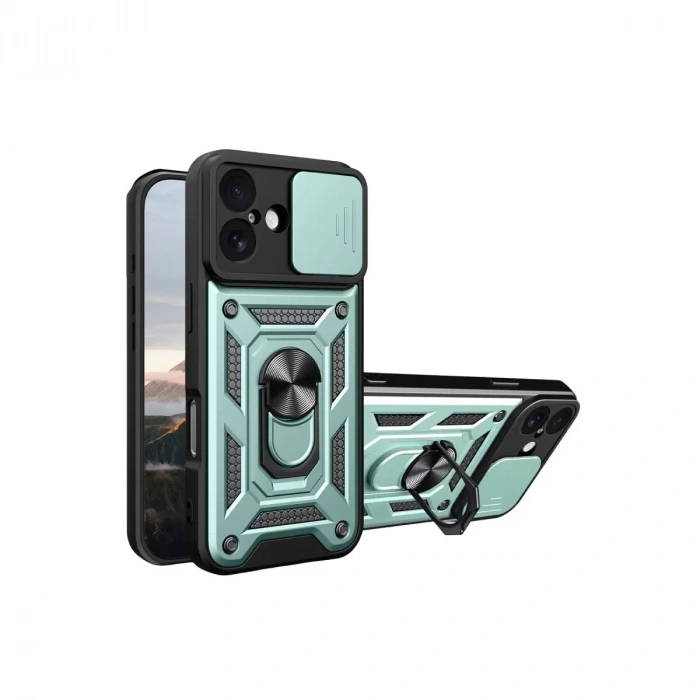 İphone 17 Pars Lens Yüzüklü Silikon - Yeşil
