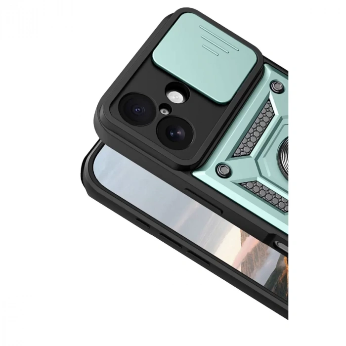 İphone 17 Pars Lens Yüzüklü Silikon - Yeşil