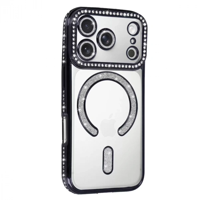 İphone 17 Pro Joke Simli Magneticsafe Kılıf - Siyah