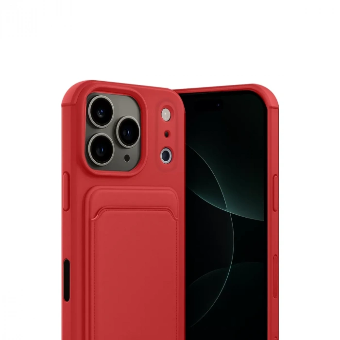 İphone 17 Pro Kelvin Kartvizitli Silikon - Kırmızı