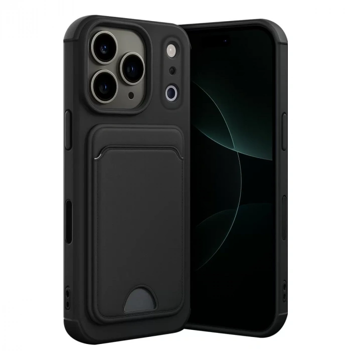 İphone 17 Pro Kelvin Kartvizitli Silikon - Siyah