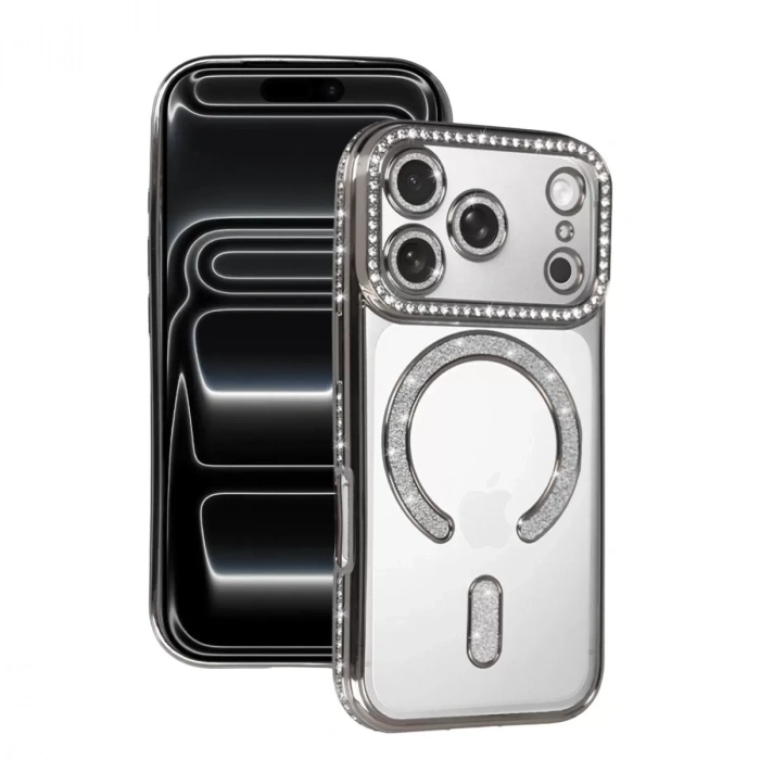 İphone 17 Pro Max Joke Simli Magneticsafe Kılıf - Gümüş
