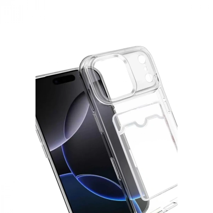 İphone 17 Pro Max Kart Şeffaf Silikon - Şeffaf