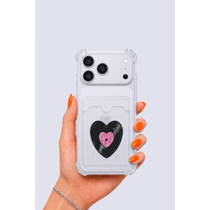 iPhone 17 Pro Max Kartlıklı Vinly Desenli Kılıf