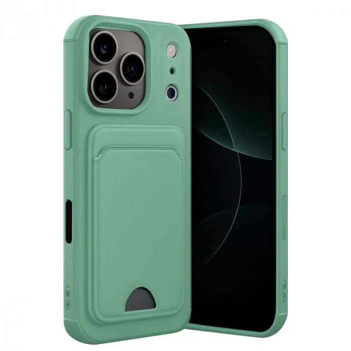 İphone 17 Pro Max Kelvin Kartvizitli Silikon - Açık Yeşil