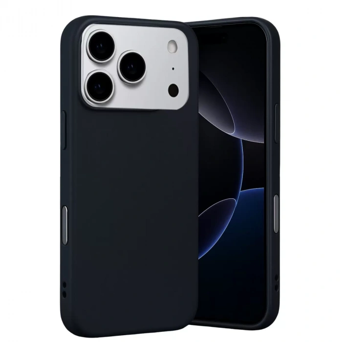 İphone 17 Pro Max Nano İçi Kadife Silikon - Siyah