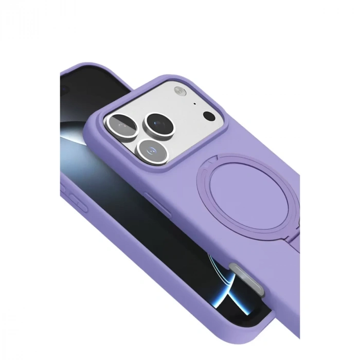 İphone 17 Pro Max Regal Magsafe Standlı Kapak - Lila
